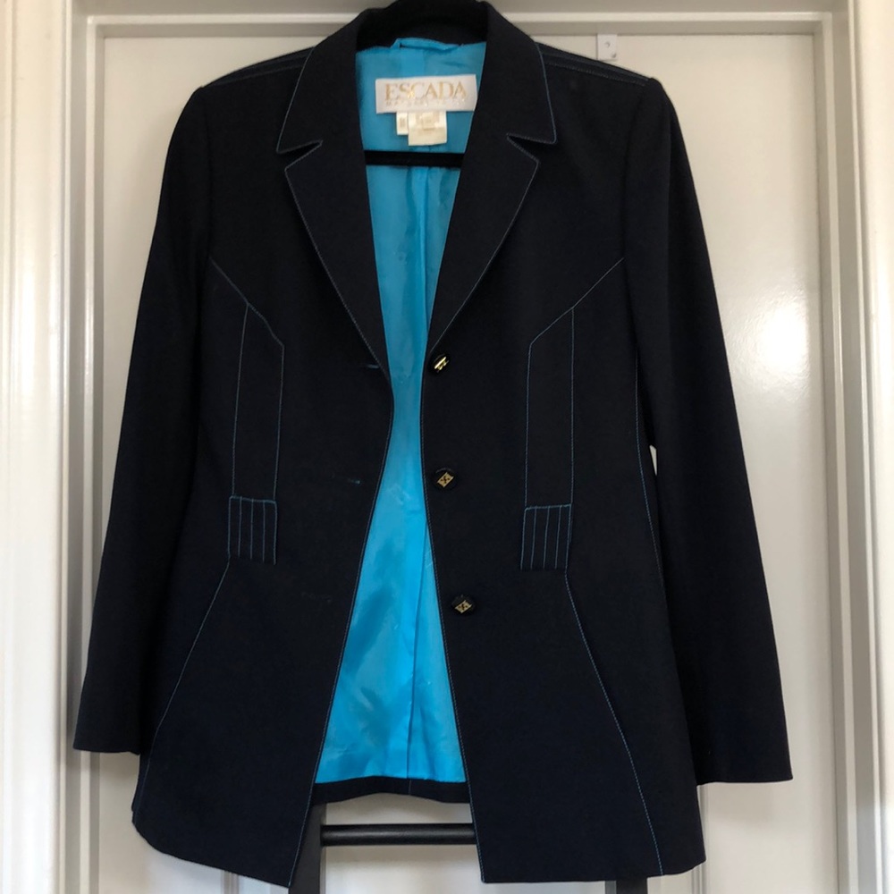 Escada Formal Black and Teal Blazer